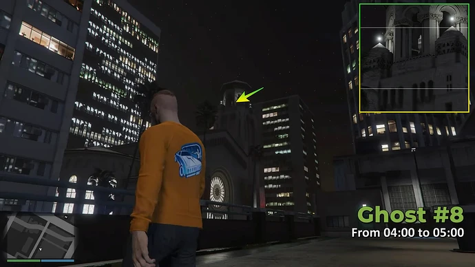 Призрак на церковном балконе в GTA Online на Хэллоуин.