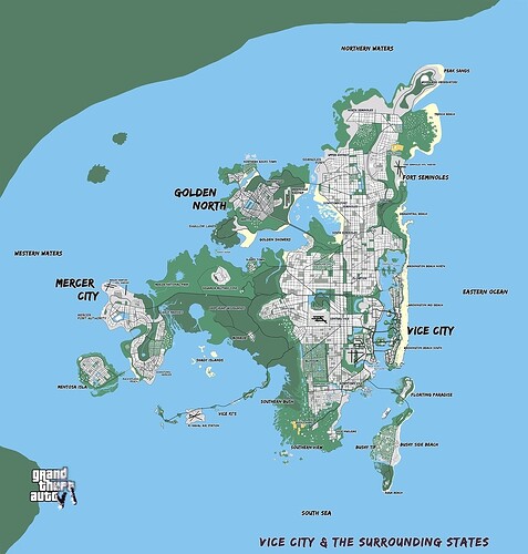 Слитая в прошлом году карта GTA 6, с тремя огромными городами. Ох уж эти мечтатели..