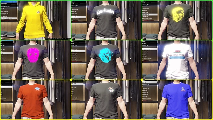 8 футболок и 1 толстовка на праздник. 10 лет GTA 5.