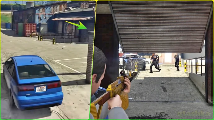 Гараж в GTA 5, который автоматически закрывается.