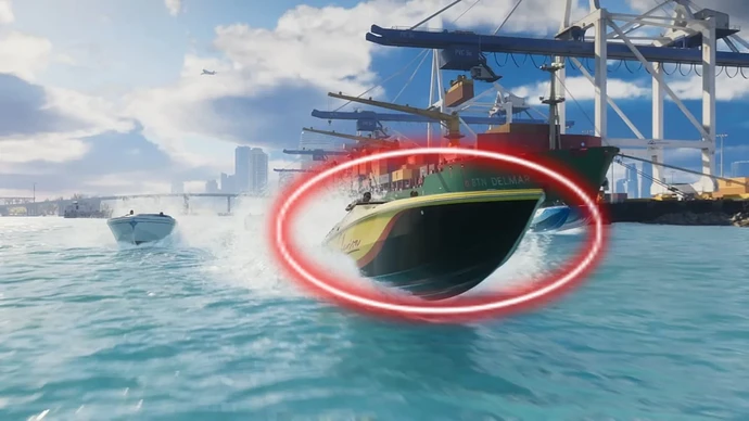 Катер гоночный движется по воде в GTA 6.