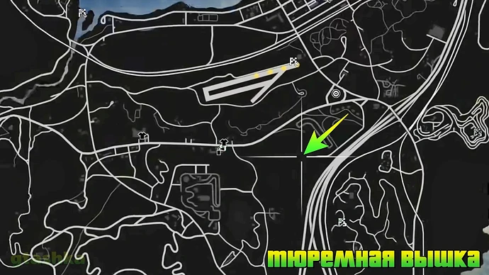 Тюремная вышка в ГТА 5 на карте.