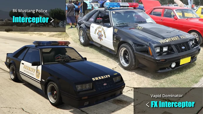 Полицейская тачка в ГТА Онлайн - Vapid Dominator FX Interceptor.