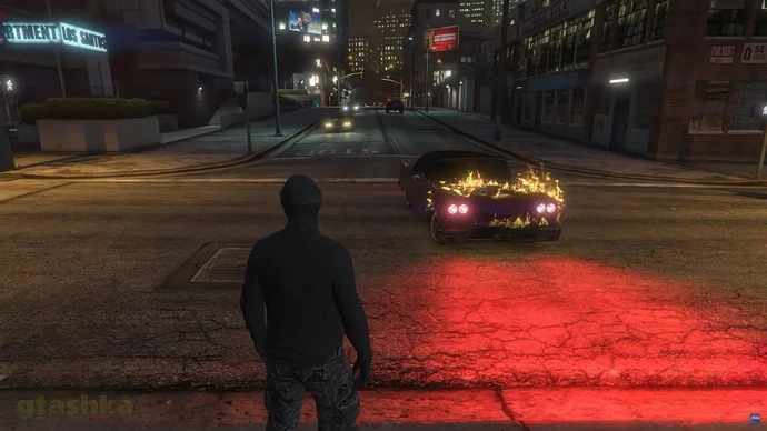 Огненная машина-призрак в GTA Online.