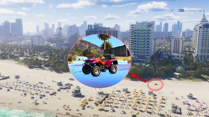Спасательный квадроцикл Nagasaki Lifeguard Blazer на пляже Vice.